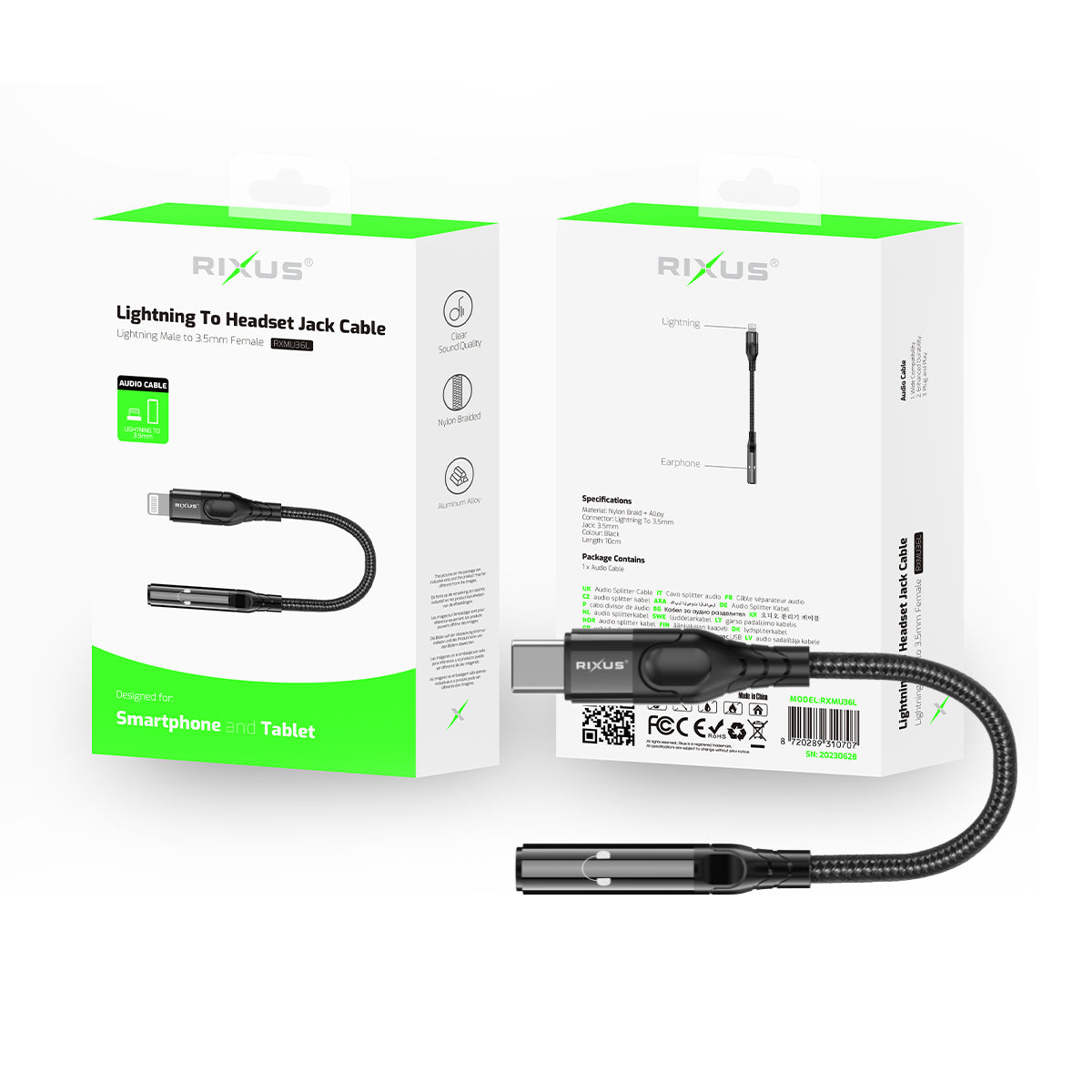 Adaptateur USB-C Jack 3.5mm Femelle 10cm