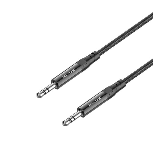 Câble Audio AUX 3.5mm Tressé 1.2m Noir
