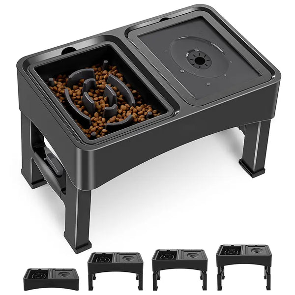 Gamelle anti-glouton 2-en-1 Blinkit surélevée réglable noire