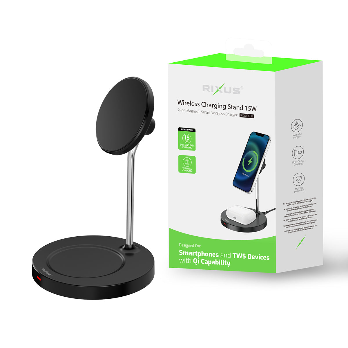 Support Chargeur Sans Fil 15W Noir
