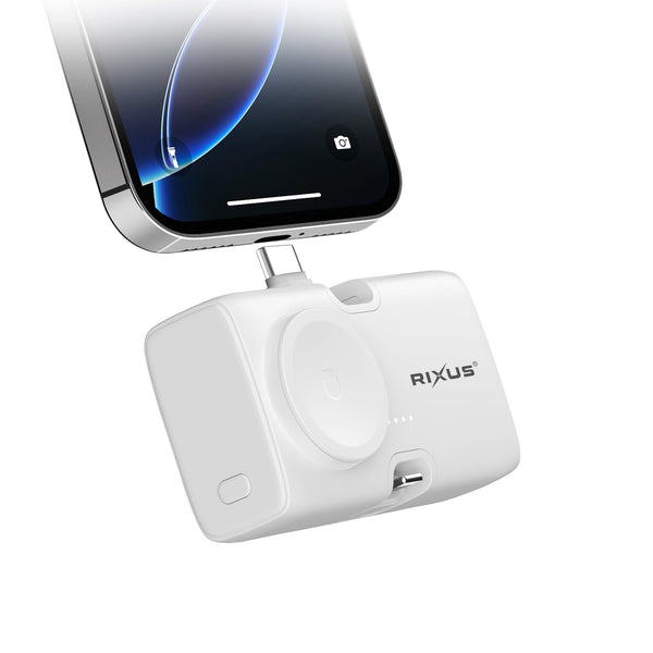 Mini Powerbank 3-en-1 Blanc