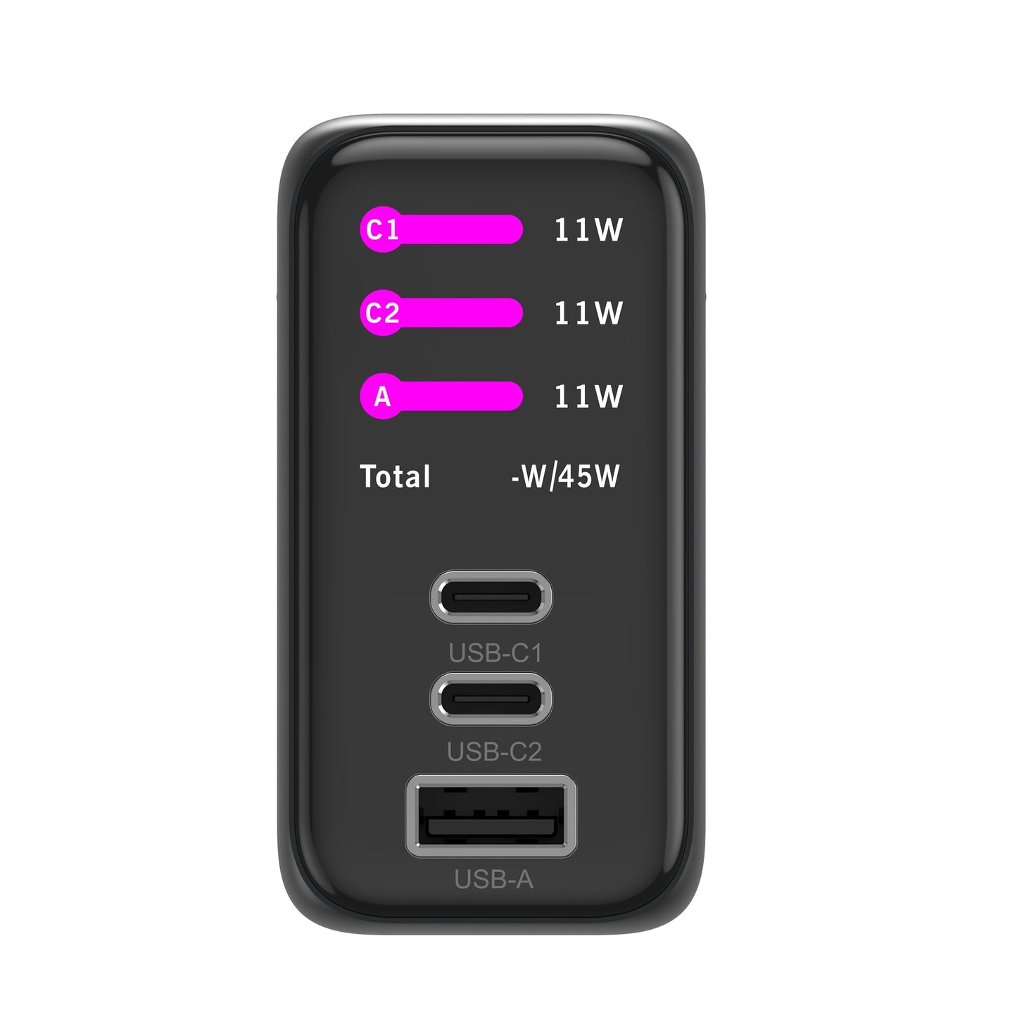 Chargeur GaN 70W Écran TFT – Gris Sidéral