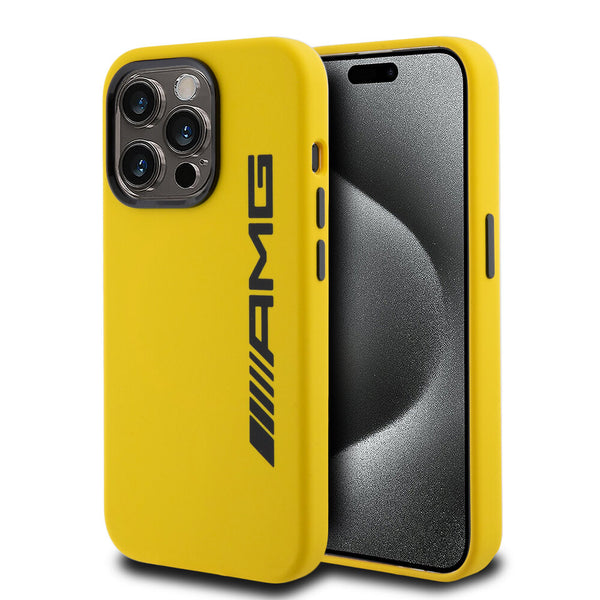 Coque AMG iPhone 15 Pro Large Logo Jaune