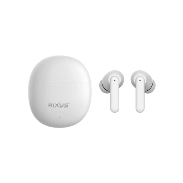 Écouteurs sans fil Rixus RXBT69 blancs avec boîtier de charge