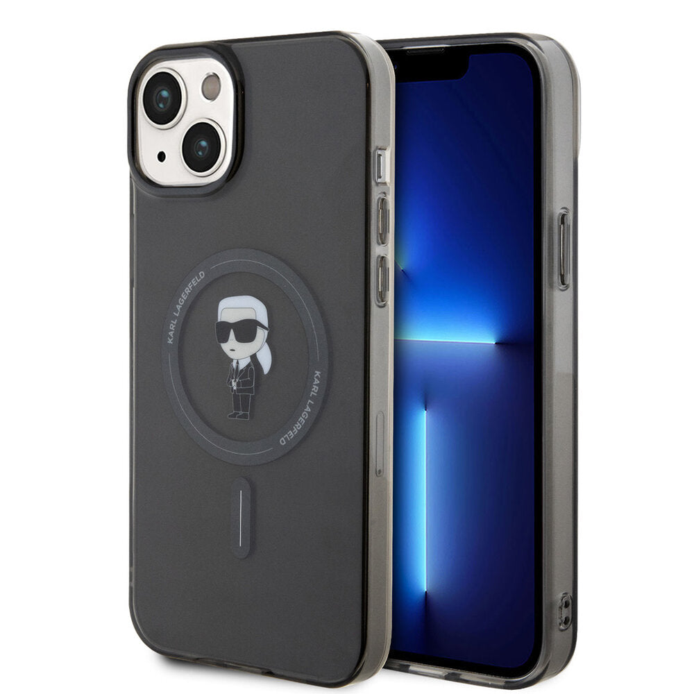Coque Karl Lagerfeld iPhone 14 Plus 15 Plus MagSafe IML Ikonik Noir