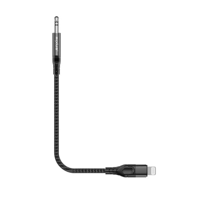 Câble AUX 3.5mm Lightning Tressé 1.2m Noir