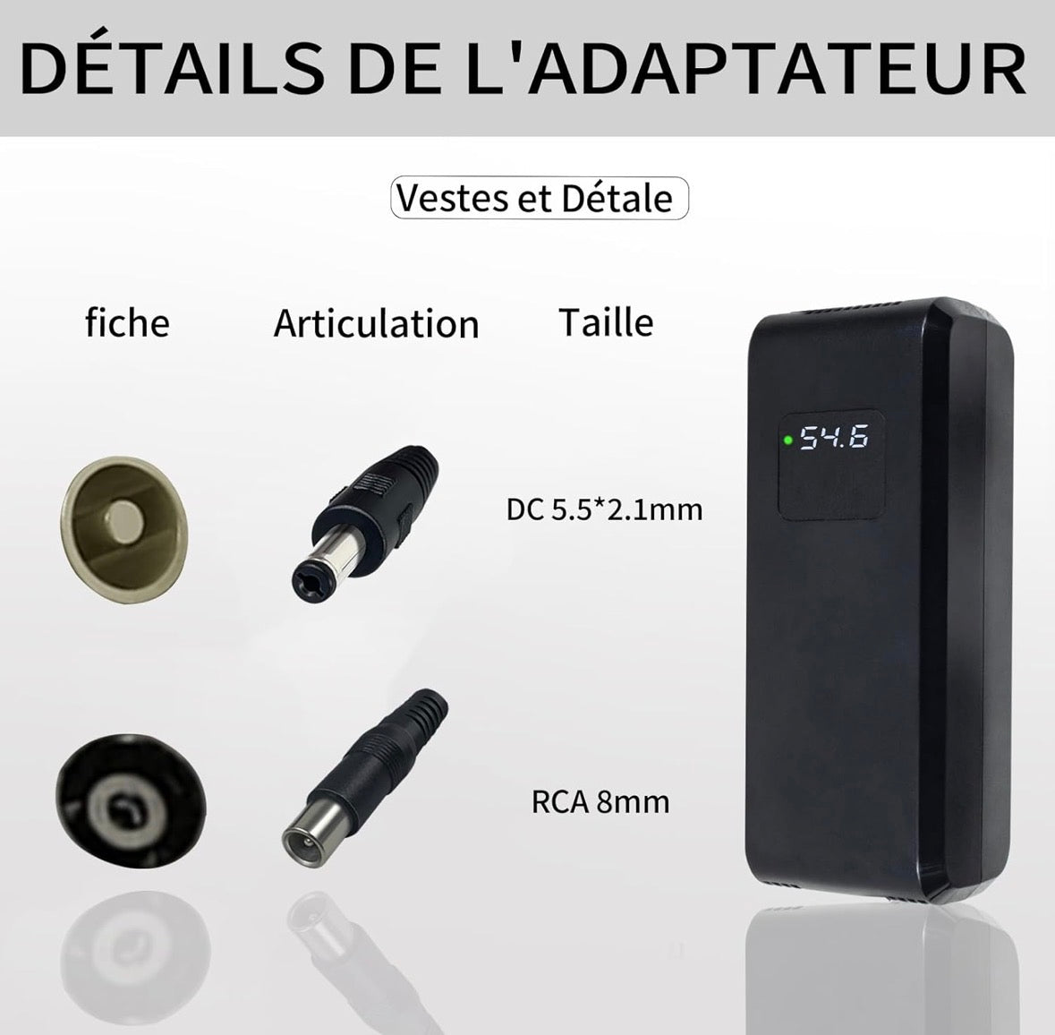 Chargeur trottinette Batterie 54.6V 4A