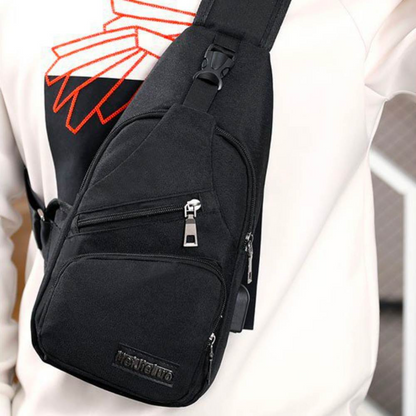 Sac avec Port USB Noir détail