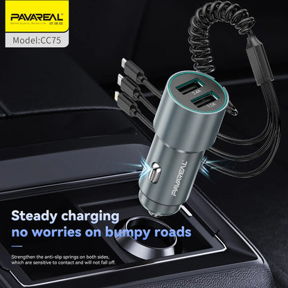 PAVAREAL CC75 branché dans l'allume-cigare d'une voiture