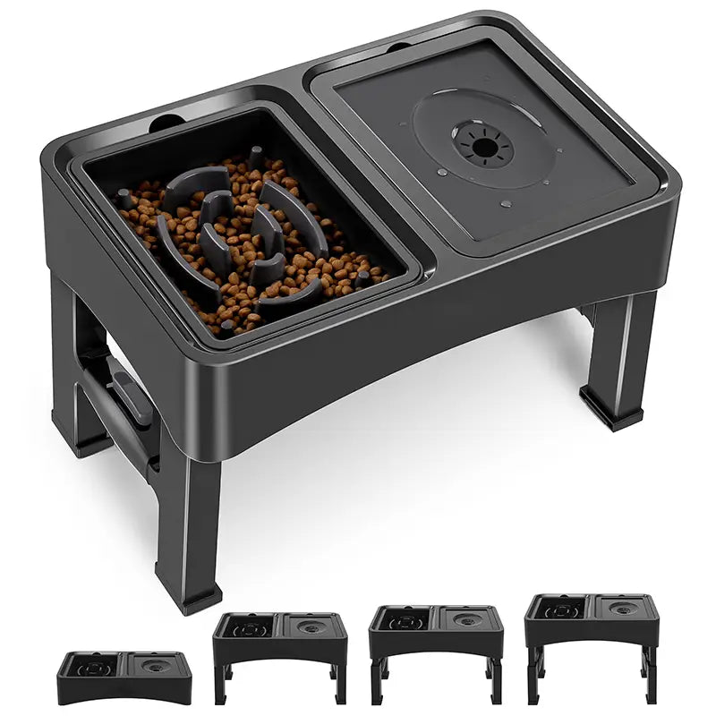 Gamelle anti-glouton 2-en-1 Blinkit surélevée réglable noire