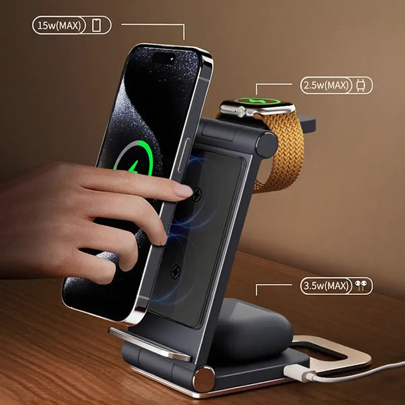 Rexsun 3-en-1 chargeant iPhone Apple Watch et AirPods