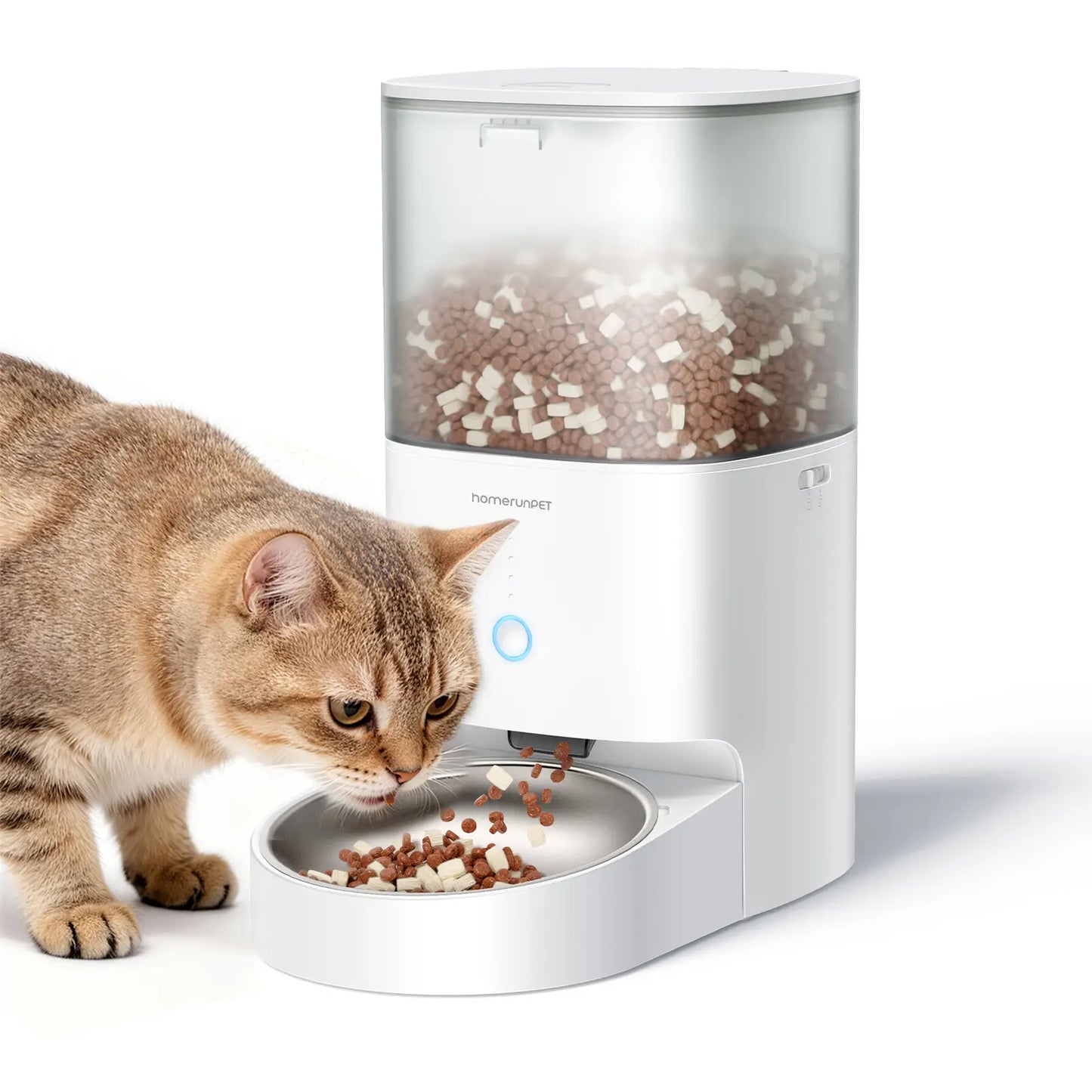 Distributeur automatique de croquettes Homerunpet 4L avec bol inox
