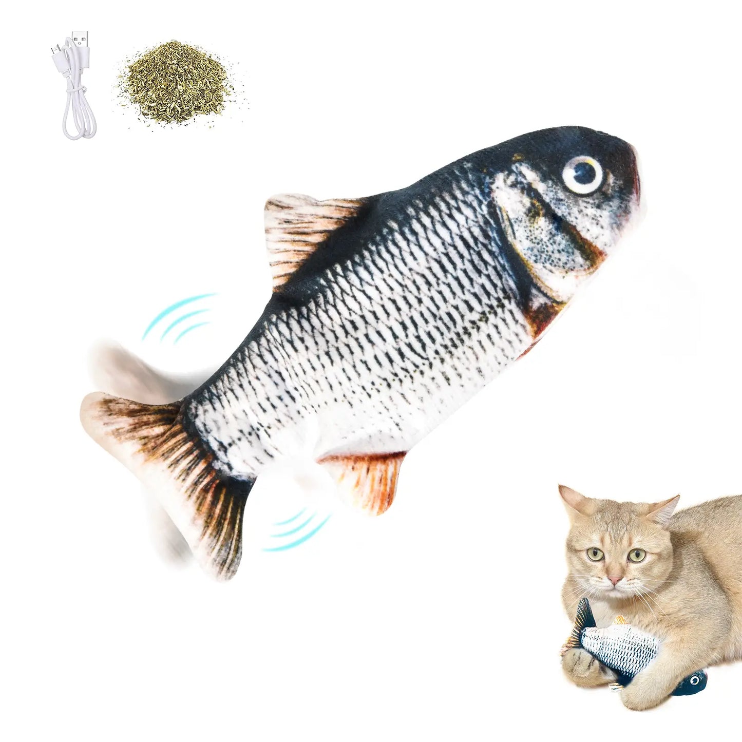 Poisson dansant interactif pour chat aspect carassin