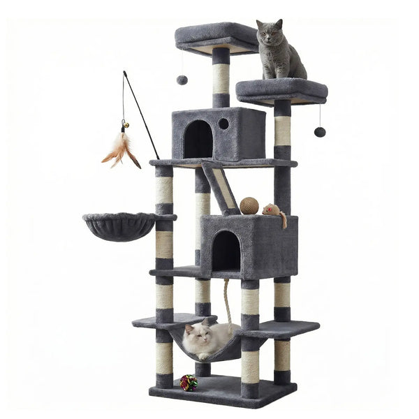 Arbre à chat JOYFURNOS 168 cm gris foncé avec griffoirs sisal