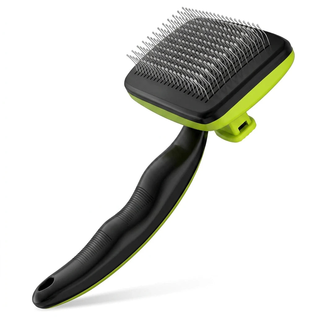 Peigne rétractable Pecute vert et noir pour chat et chien