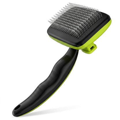 Peigne rétractable Pecute vert et noir pour chat et chien