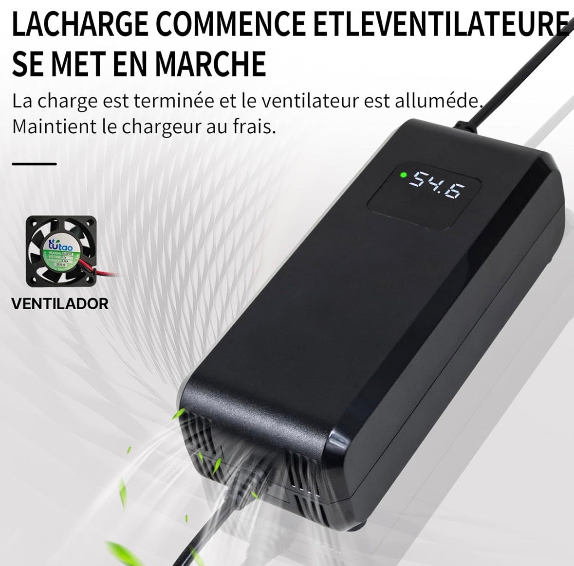 Chargeur trottinette Batterie 54.6V 4A