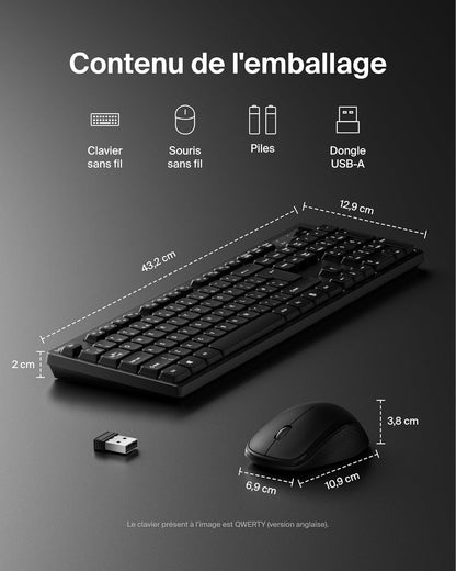 BELKIN Pack Clavier AZERTY + Souris (Sans Fil)