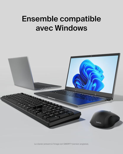 BELKIN Pack Clavier AZERTY + Souris (Sans Fil)