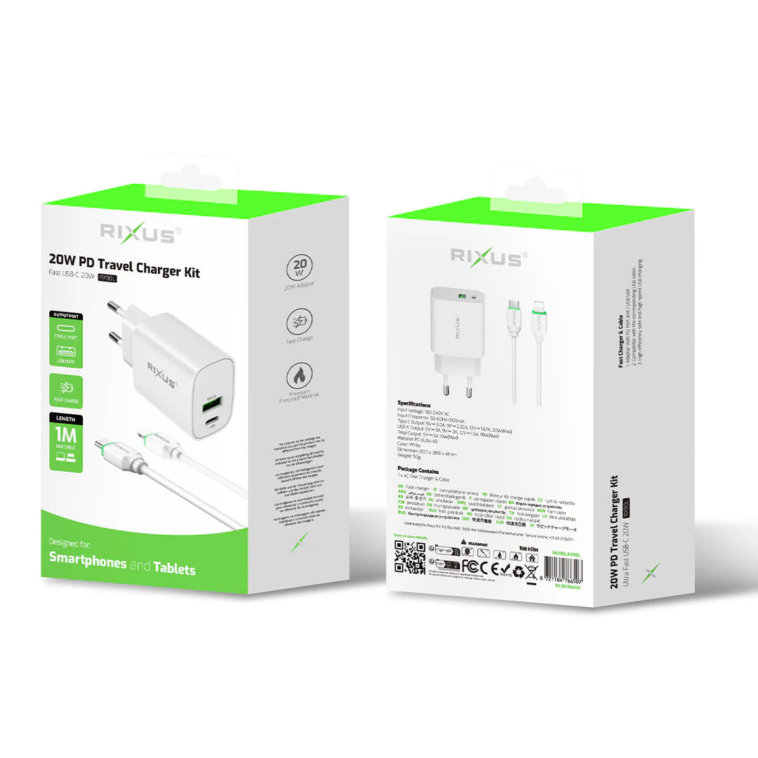 Chargeur 20W + Câble Lightning 1m – Blanc