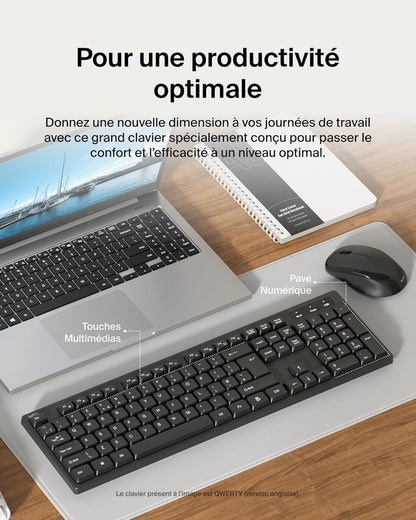 BELKIN Pack Clavier AZERTY + Souris (Sans Fil)