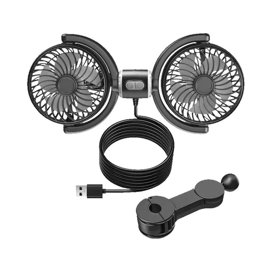 Ventilateur Voiture Double Sièges Arrière Noir