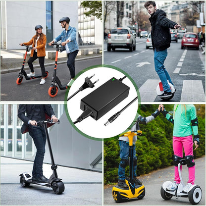 Chargeur Trotinette Electrique, 42V 2A Chargeur Hoverboard 36V Trottinette