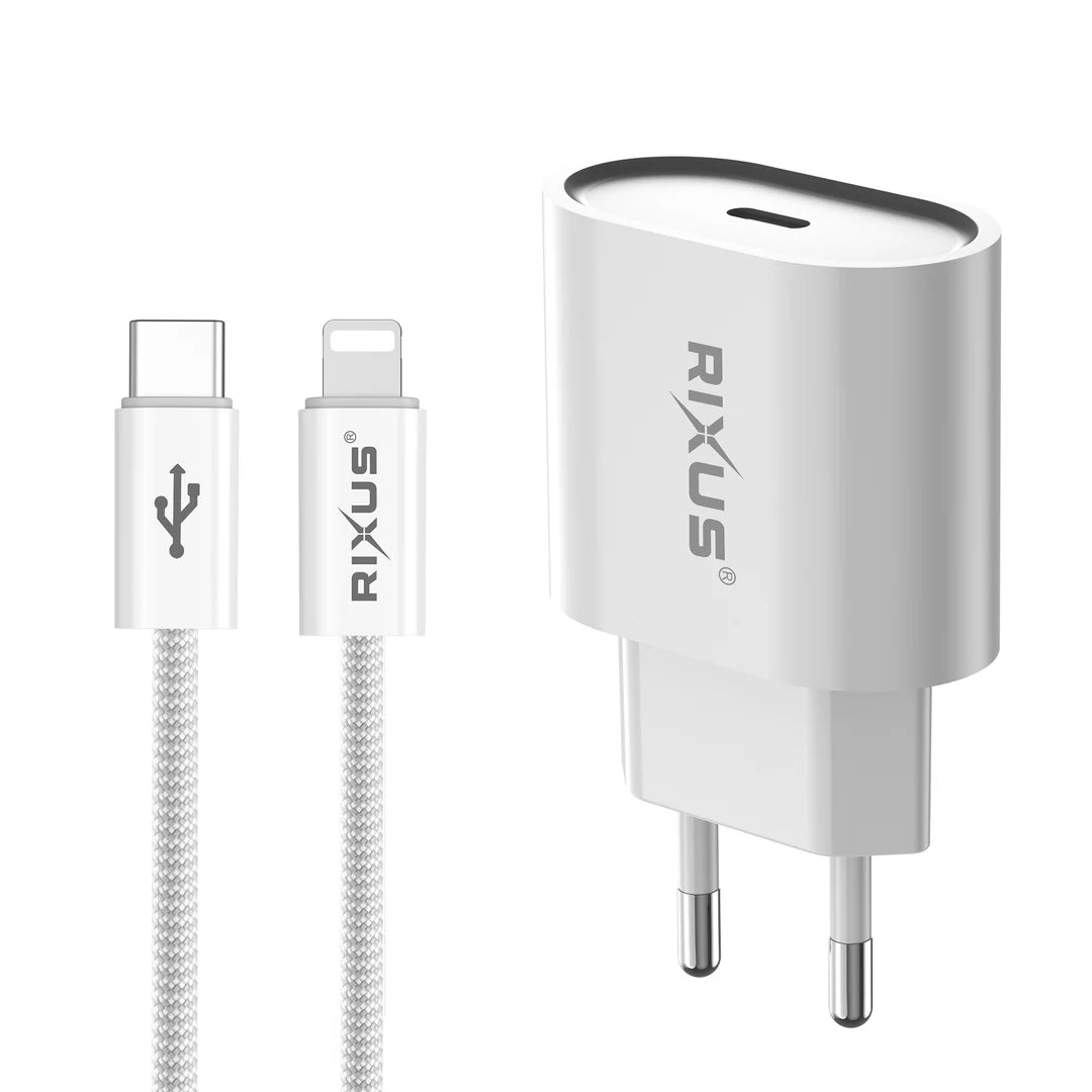 Chargeur 30W + Câble USB C Lightning 1,8m – Blanc