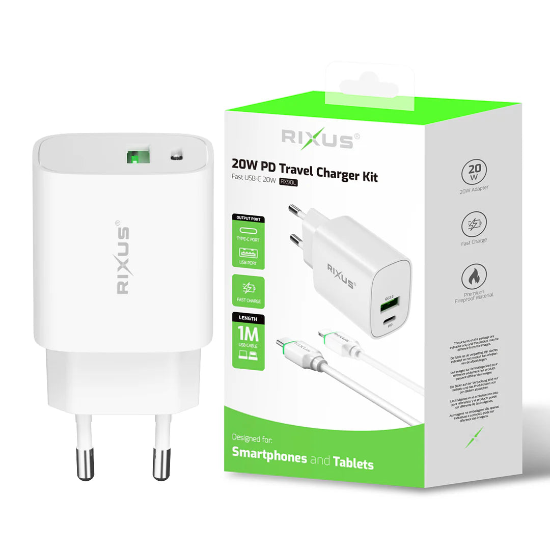 Chargeur 20W + Câble Lightning 1m – Blanc