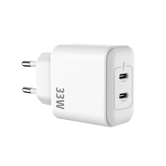 Chargeur GaN Double USB-C 33W – Blanc