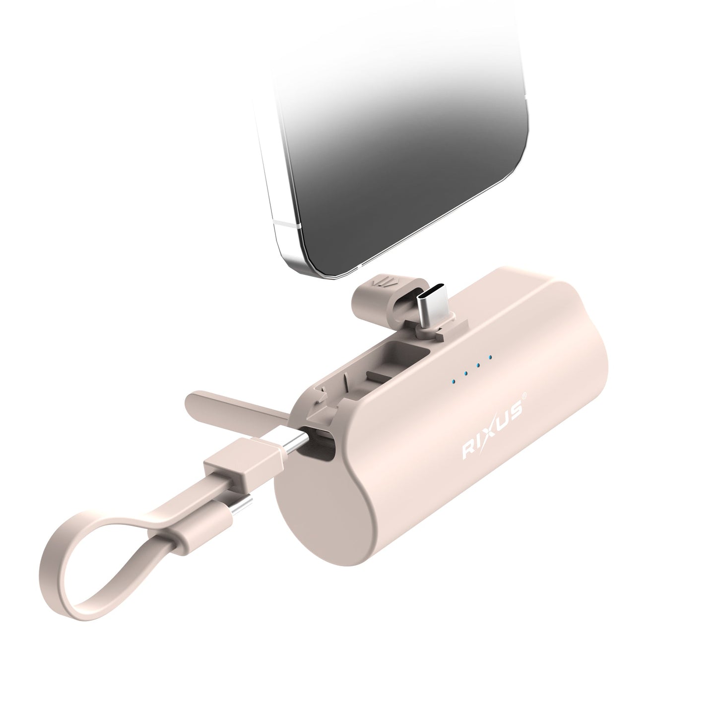 Mini Powerbank Click-On USB-C 5000mAh Rose