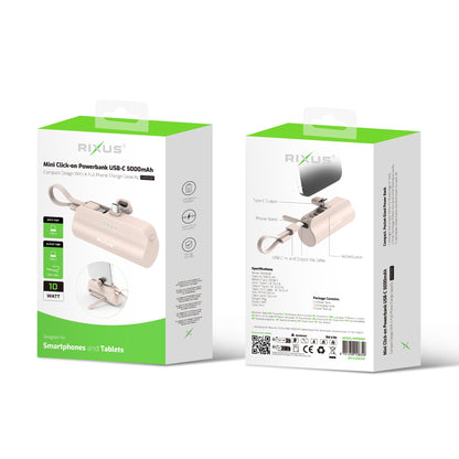 Mini Powerbank Click-On USB-C 5000mAh Rose