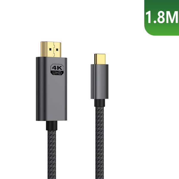 Câble USB-C vers HDMI 4K Premium 1,8m – Gris Sidéral