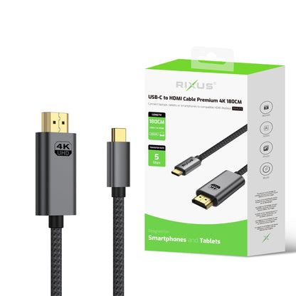 Câble USB-C HDMI 4K 1.8m Gris