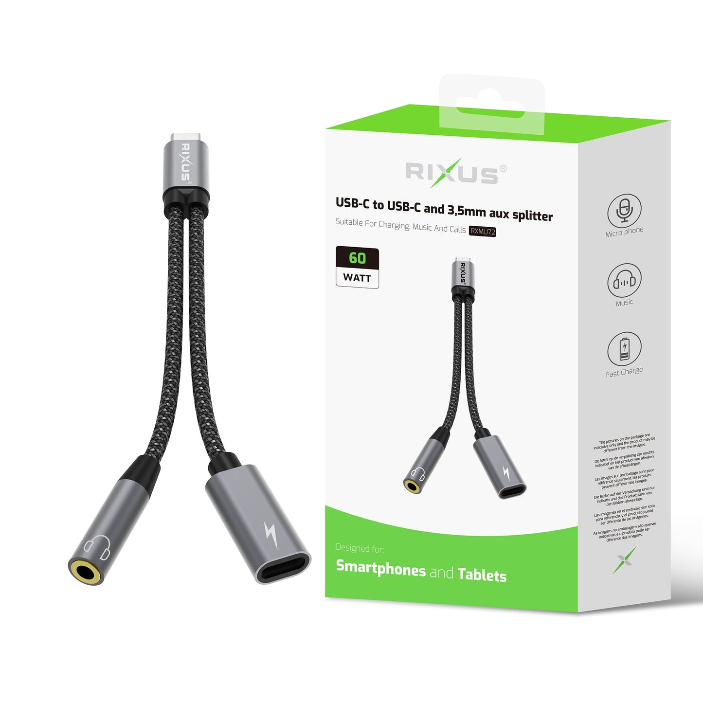 Adaptateur USB-C 3.5mm Splitter 15cm