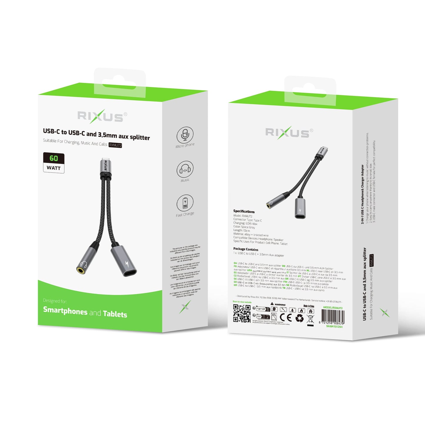 Adaptateur USB-C 3.5mm Splitter 15cm