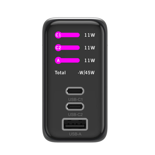 Chargeur GaN 70W Écran TFT – Gris Sidéral