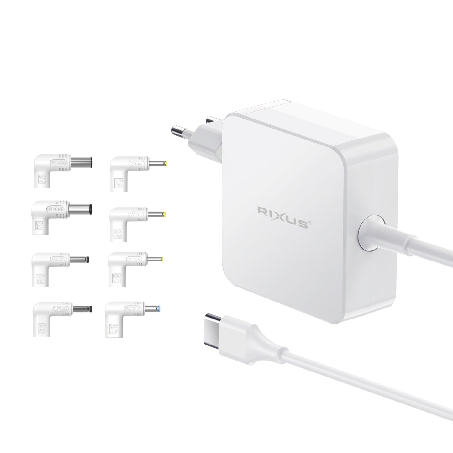 Chargeur Laptop Universel 100W 8 Connecteurs Blanc