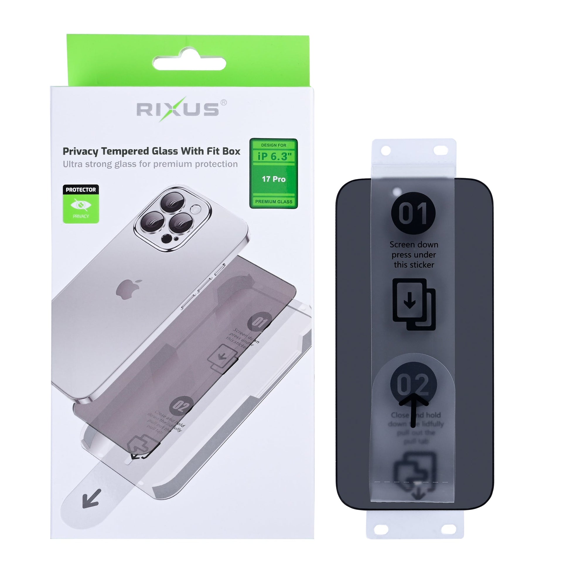 Verre Trempé Rixus Privacy – iPhone 17 Pro