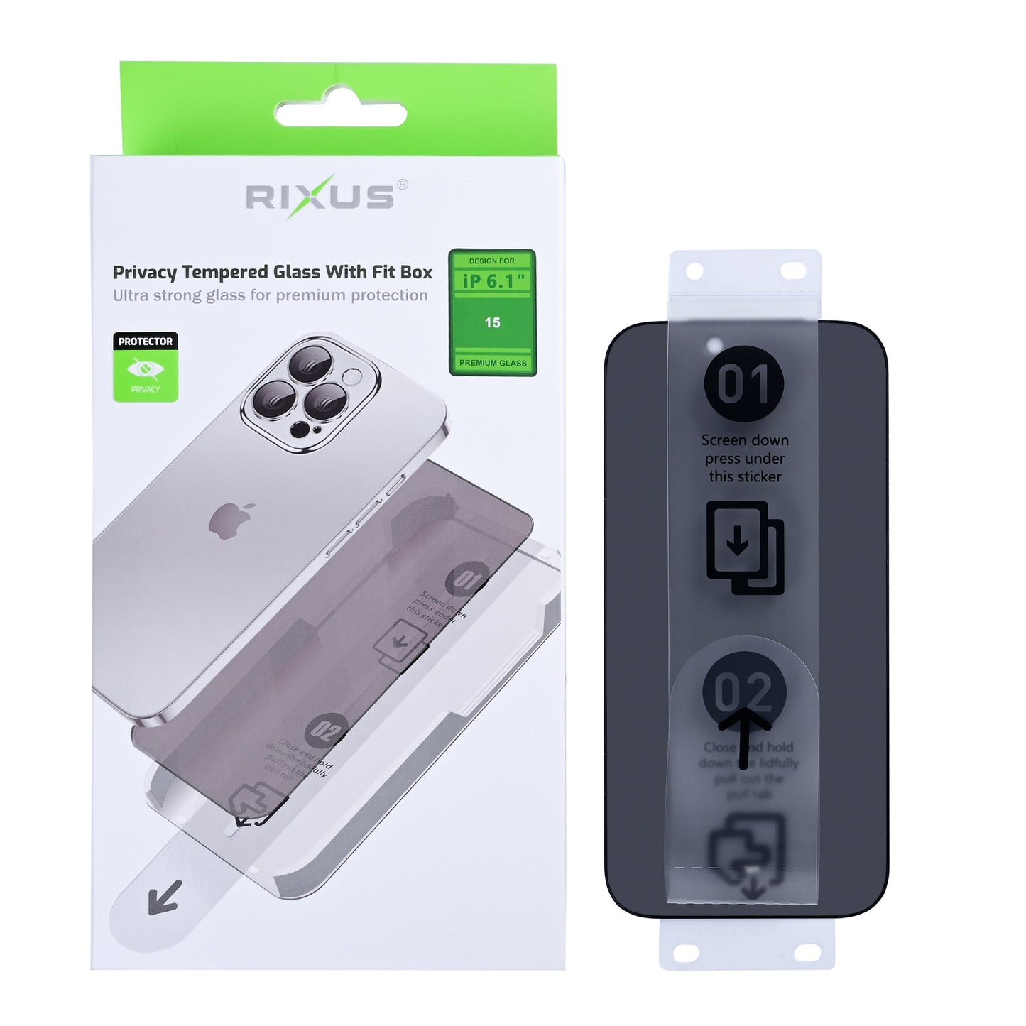 Verre Trempé Rixus Privacy – iPhone 15
