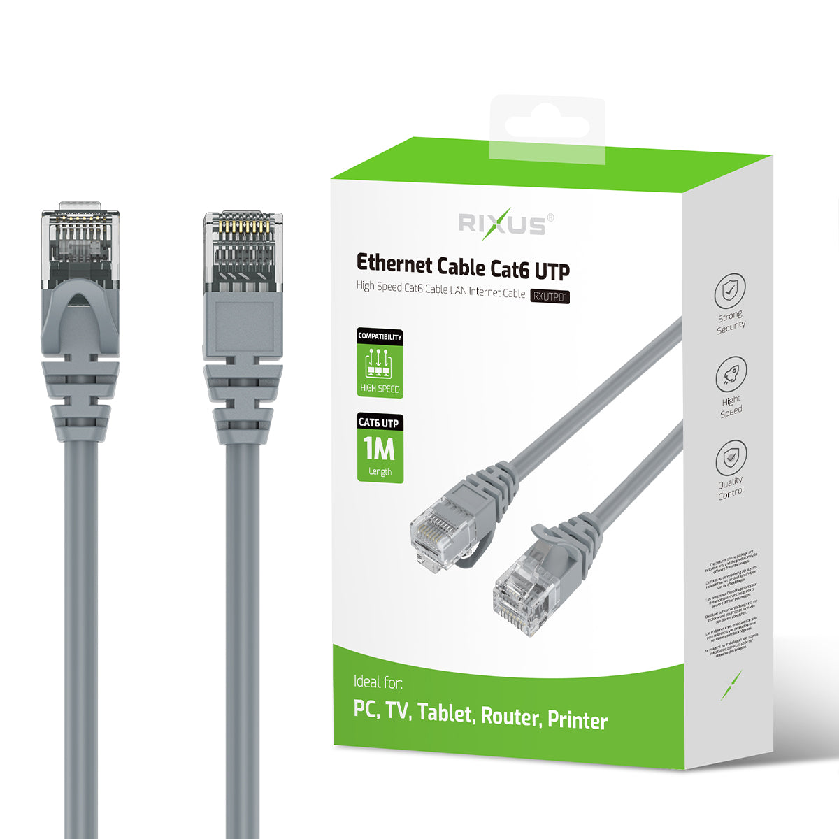 Câble Ethernet Cat 6 UTP 1m