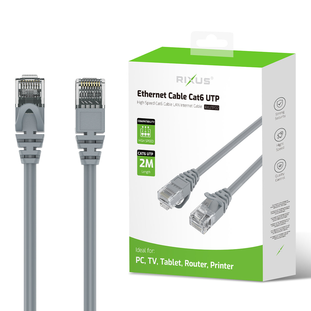 Câble Ethernet Cat 6 UTP 2m