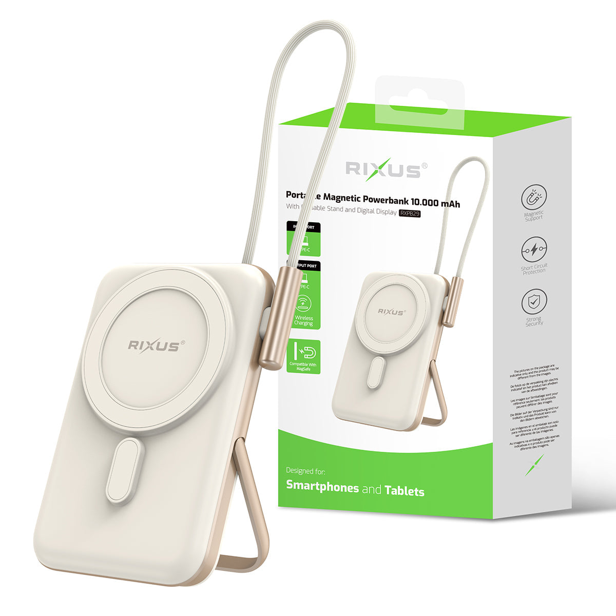 Powerbank Magnétique 10000mAh Câble USB-C Or Rose