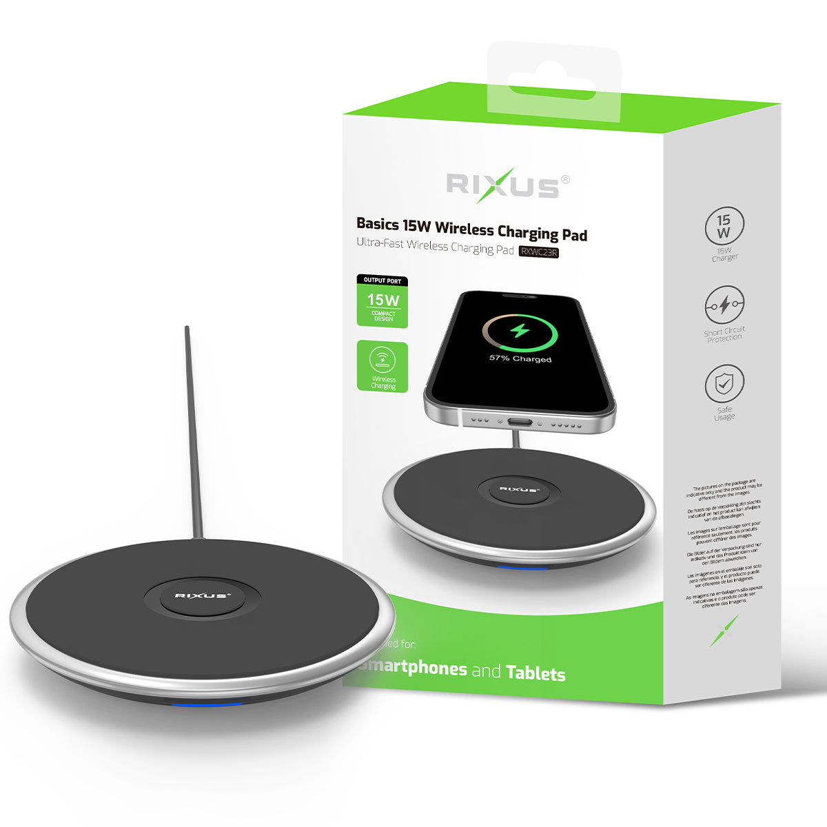 Pad Chargeur Sans Fil Basics 15W Noir