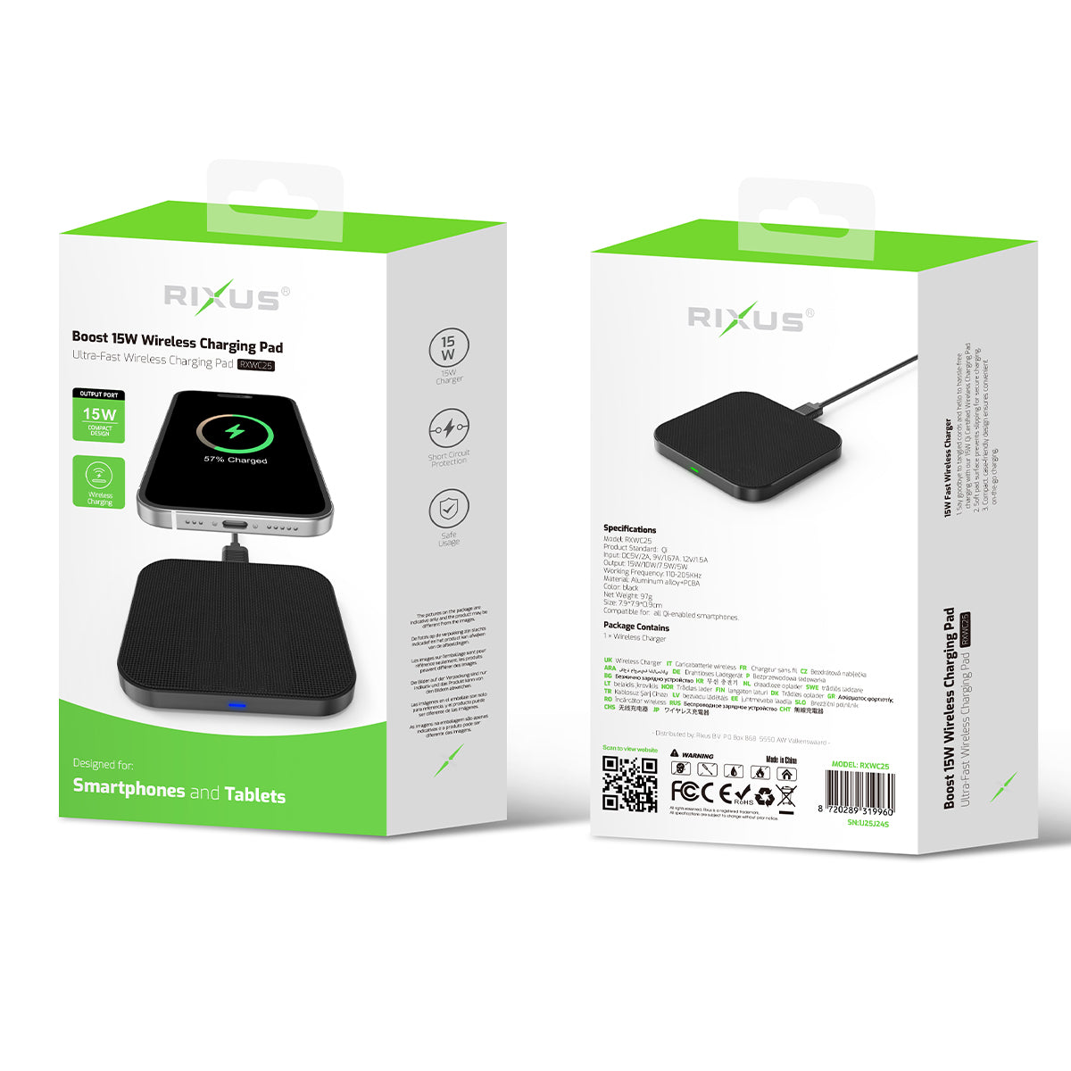 Chargeur Sans Fil Lemobile RXWC25 Boost 15W Noir