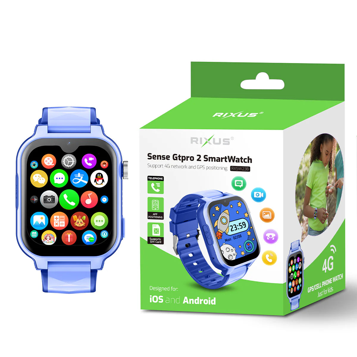 Montre connectée Rixus Sense GTpro 2 — GPS + SIM