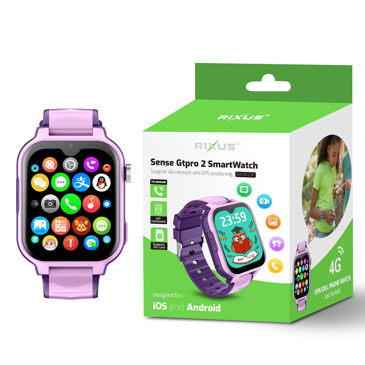 Montre connectée Rixus Sense GTpro 2 — GPS + SIM