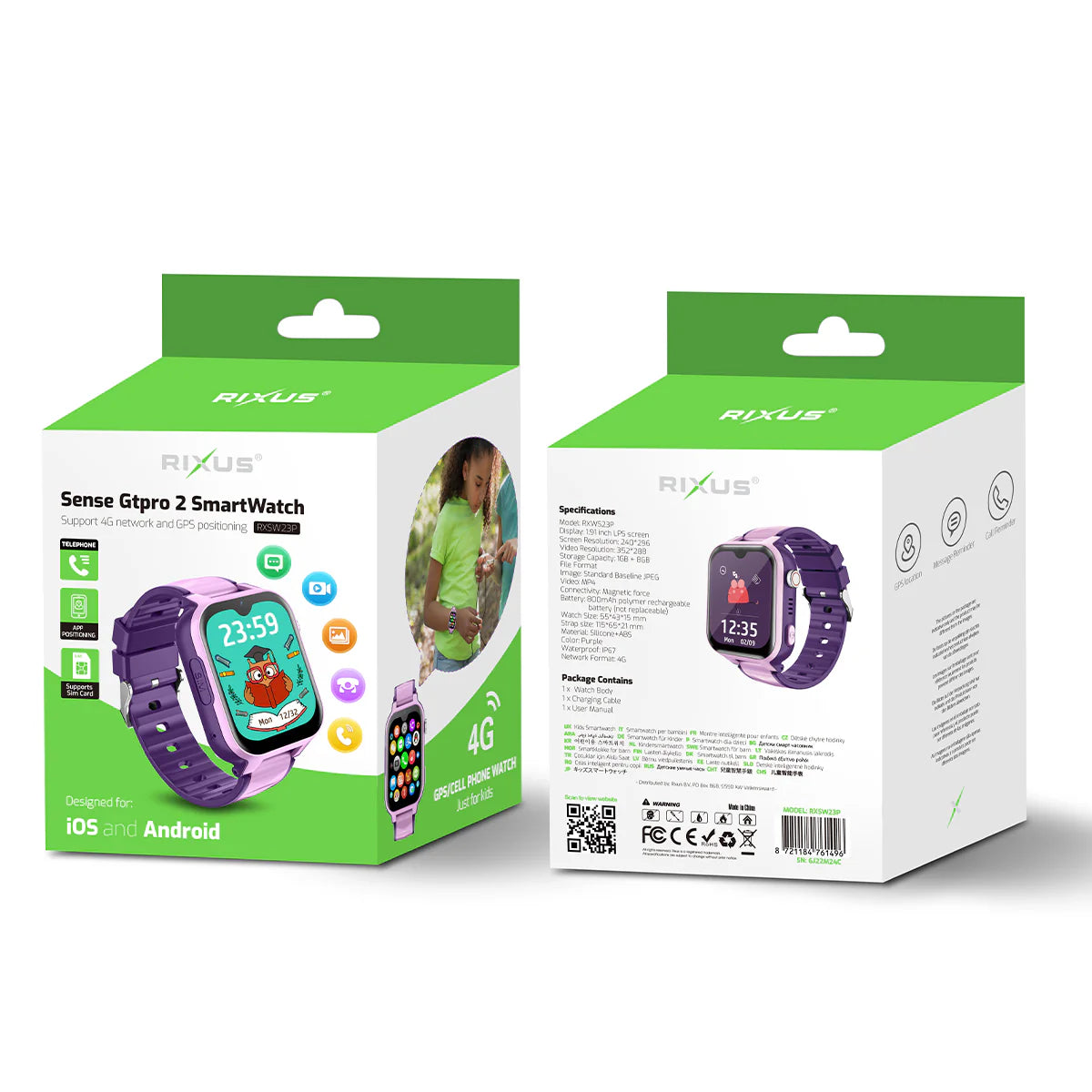 Montre connectée Rixus Sense GTpro 2 — GPS + SIM