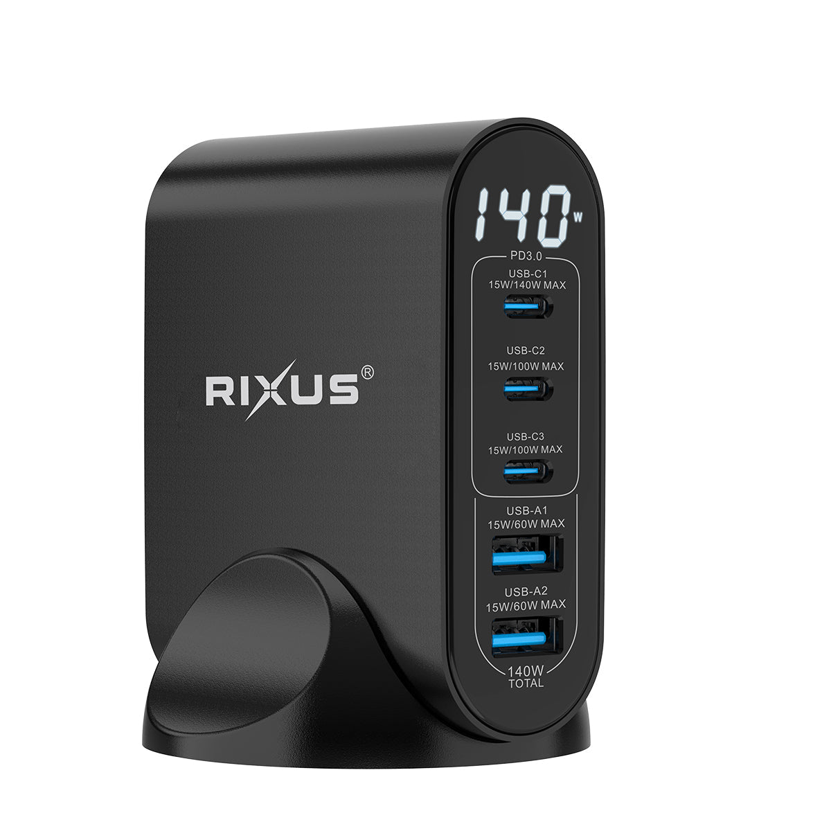 Chargeur GaN 140W Écran Digital – Noir