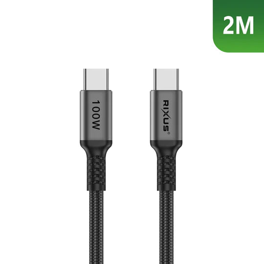 Câble USB-C vers USB-C 2m 100W – Gris Sidéral